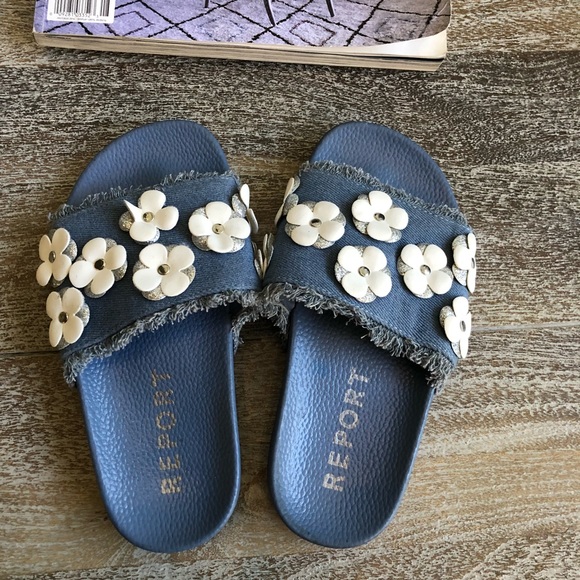 Report Filipi Daisy Denim Slide Sandal - Picture 4 of 9